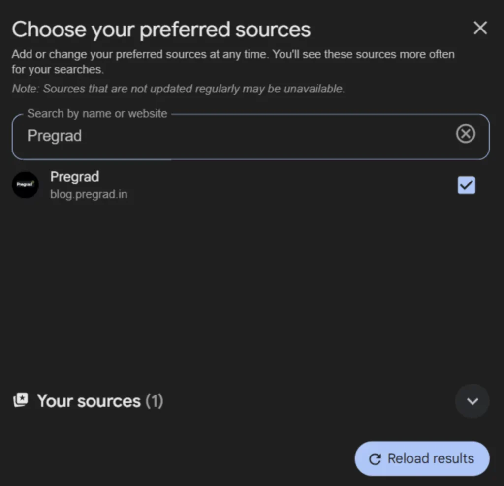 Google Preferred Source
