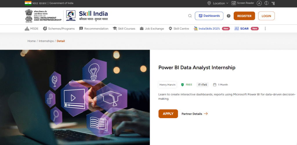 Skill India Internship 2025 For Data Analyst Internship: Open To Students From All Streams!