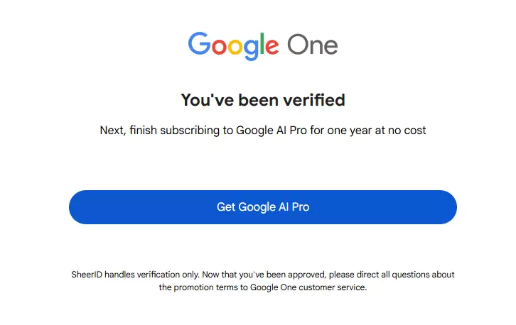 Google Gemini Free: You've Been Verified