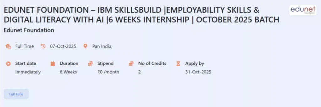 AICTE IBM Internship: Edunet Foundation
