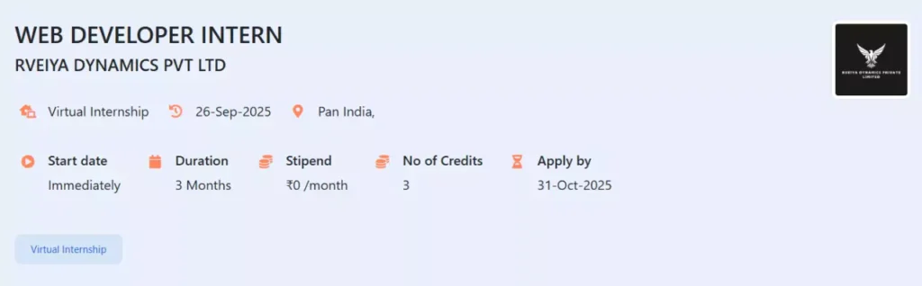 AICTE Internships: Web Developer
