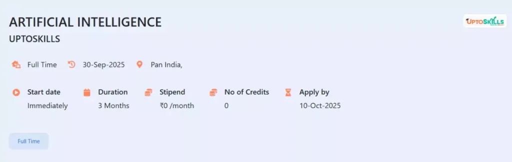 AICTE Internships: Artificial Intelligence