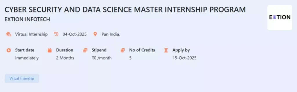 AICTE Cyber Security Internship: Extion Infotech