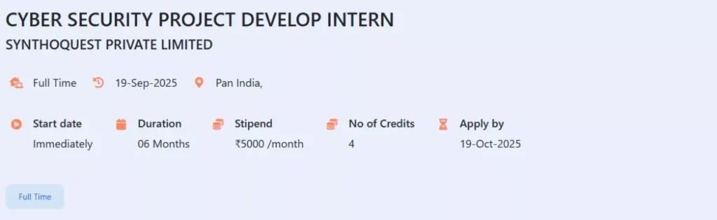 AICTE Cyber Security Internship: Synthoquest private limited