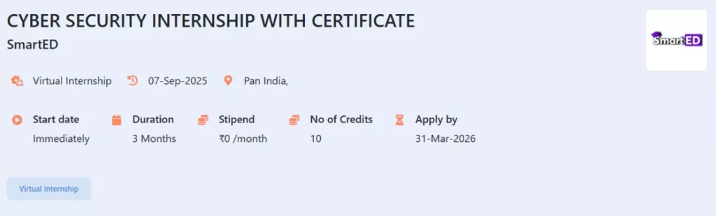AICTE Cyber Security Internship: SmartED