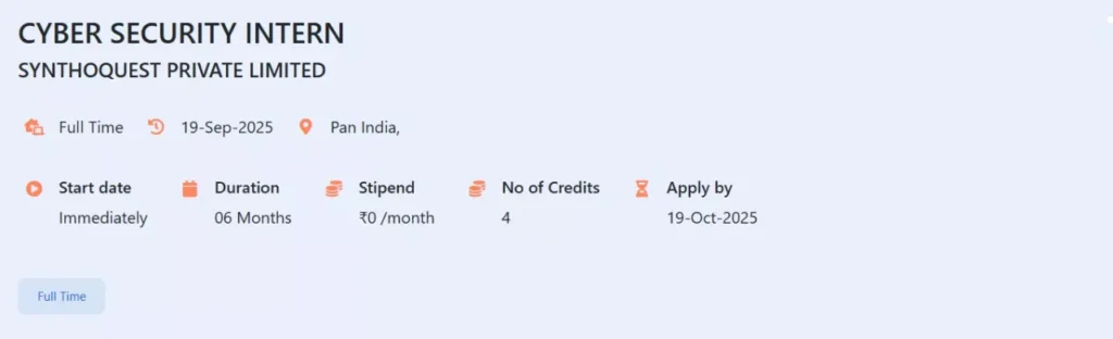 AICTE Cyber Security Internship: SynthoQuest Private Limited