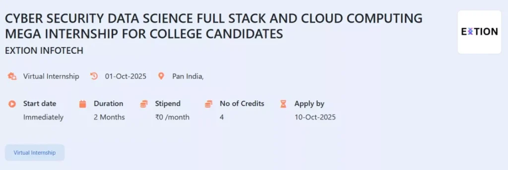 AICTE Cyber Security Internship: Extion Infotech