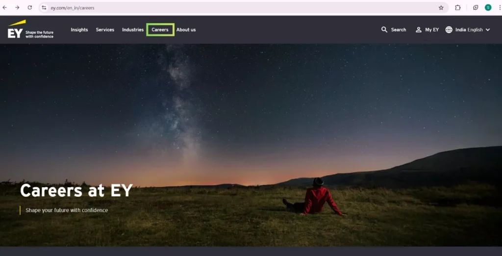 EY internship: Career page