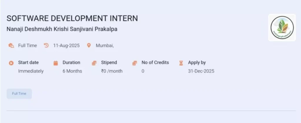 AICTE Software engineering internship: Nanaji Deshmukh Krishi Sanjivani Prakalpa