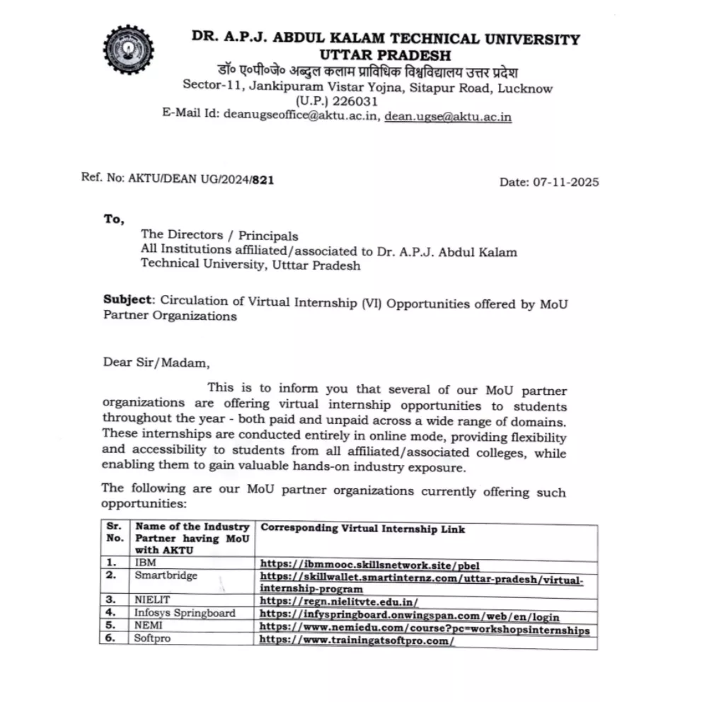 Infosys Internship by AKTU