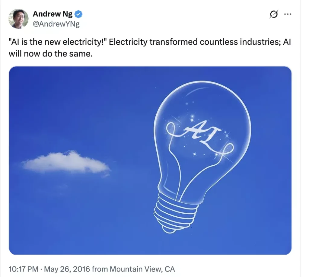 Andrew Ng X post on AI