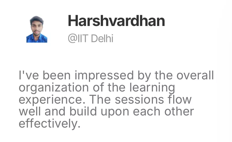 Pregrad placement record: Harshvardhan @IIT Delhi