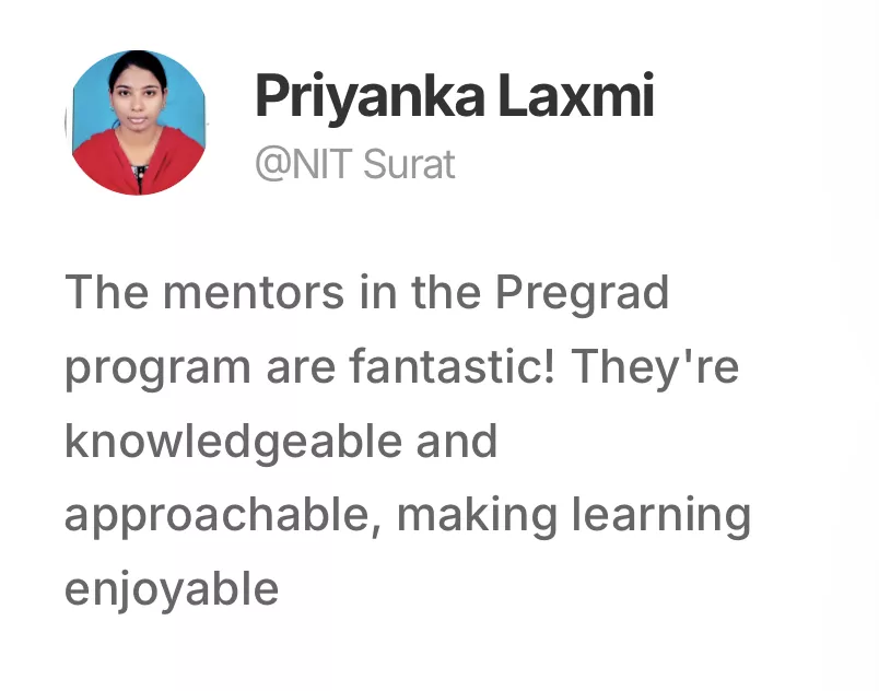 Pregrad placement record: Priyanka Laxmi
