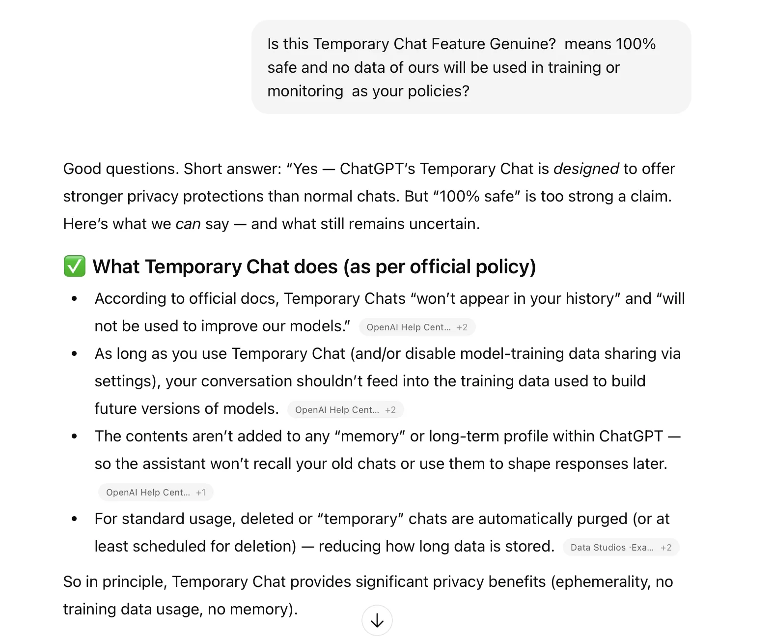 ChatGPT New Feature: ChatGPT Response on safety