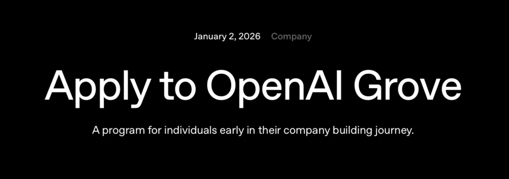 Grove AI Internship Application Open on January 2, 2026